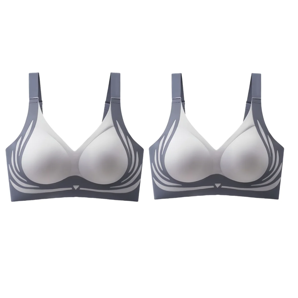2Pcs/Set Non-wire Push Up Bra Women Comfort Padded Brassieres Adjustable Straps Seamless Underwear Cooling Bras M-4XL