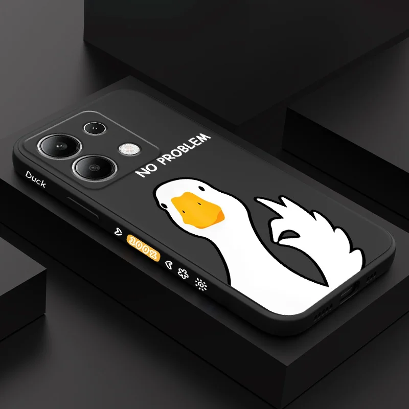 Playful Hello Duck Liquid Silicone Phone Case Cover