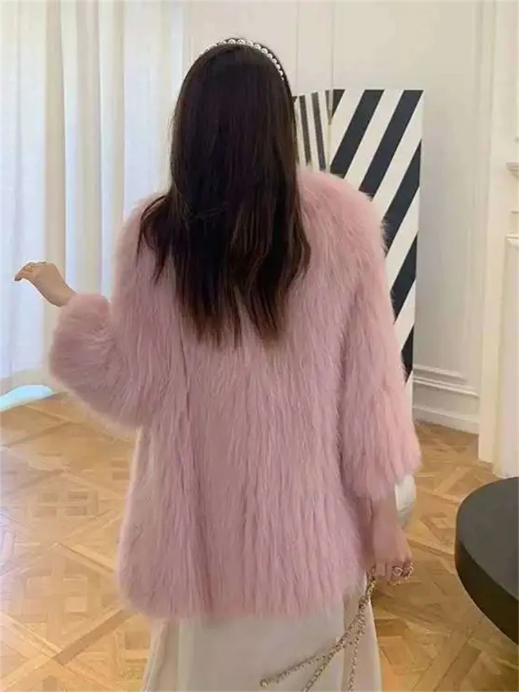 Thicken Winter Faux Fox Fur Coats Warm Korean Plush Overcoats Loose Furry Jaqueta Feminina Luxury Casual Pele Chaquetas New