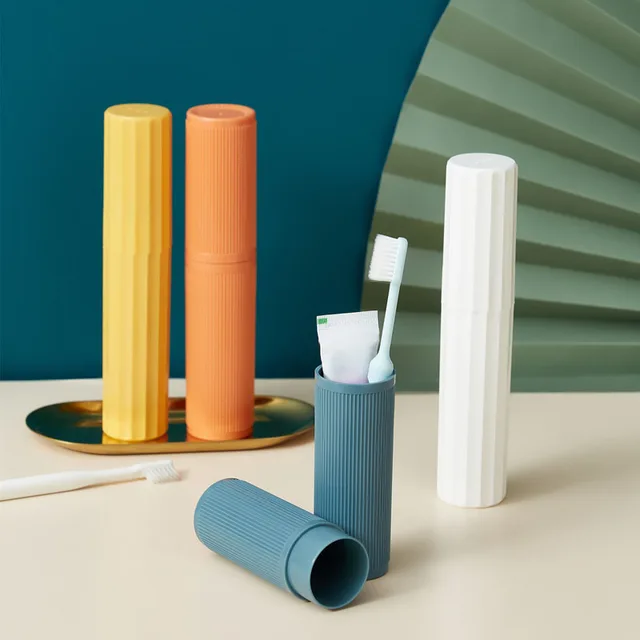 Utazási Hordozható Fogkefe Kupa Fürdőszoba Fogkrém Tartó Tároló Tok Doboz Szervező Piperecikkek Új Kreatív