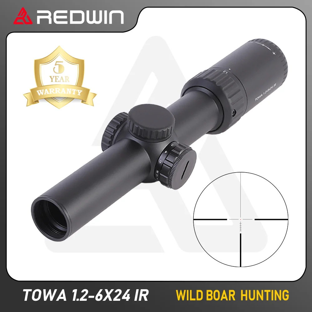 

Red Win TOWA 1.2-6x24IR Hunting Rifle Scope 1/2MOA Adjust Low Profile German 4 Reticle R/G Illumination fit AR15 .223 .308 M4