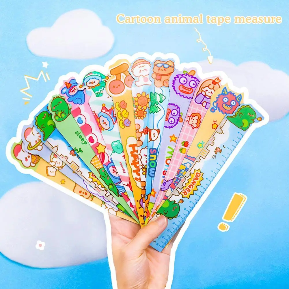 

4pcs Cute Cartoon Animal Magnetic Soft Ruler School Students Measure Draw 15cm Ruler Flexibility Not Easy To Break Various Style