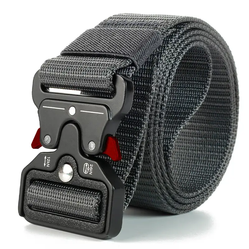Red Ears Plastic buckle tactical belt men's multifunctional military fan canvas belt outdoor faux nylon training waist belt - Image 19