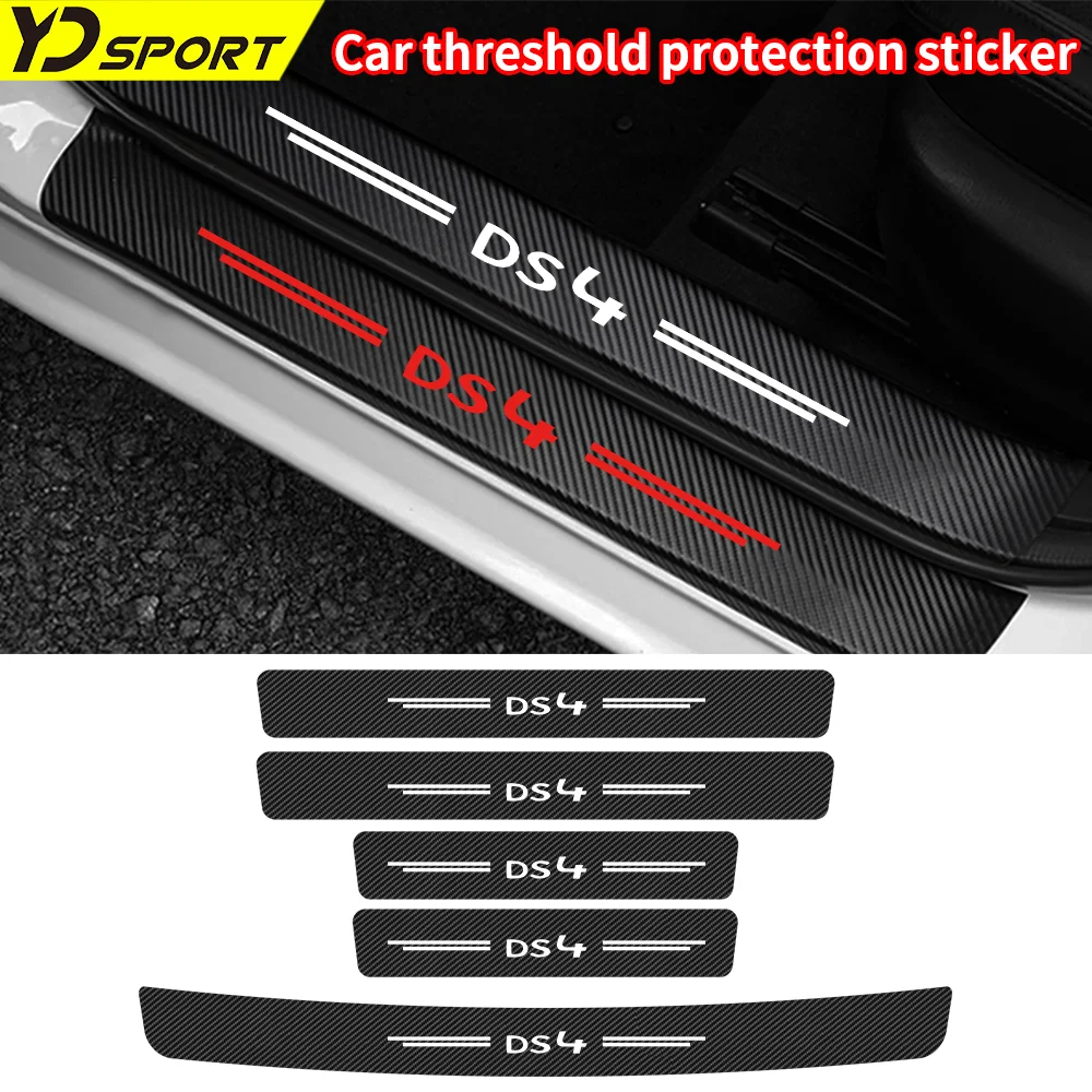 

Car Door Threshold Scuff Plate Carbon Fiber Sill Protector Sticker For Citroen DS4 Trunk Threshold Bumper Strip Auto Accessories