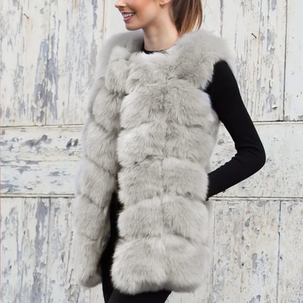 

Autumn and Winter New Vest Fur Sleeveless Top Women's Made Fur Vest for warmth