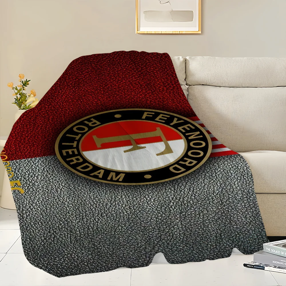 F-Feyenoord-Club Logo Blanket Skin friendly comfort plush blanket suitable for sofa living room office bedroom travel and gifts 4