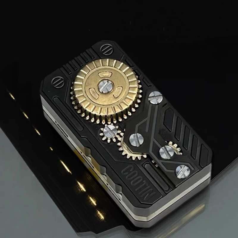 Fidget Toys EDC Mechanical Gear Ratchet Tuning Fork Zirconium Alloy Push Card Slider Decompression