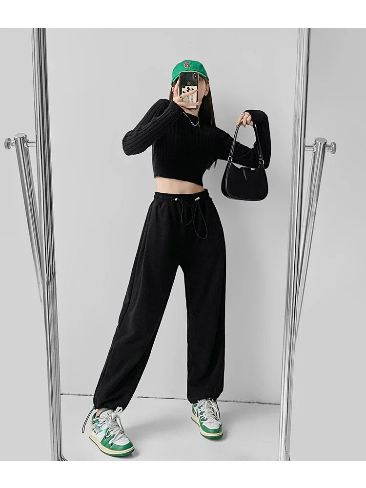 HOUZHOU Kpop Y2K Pink Baggy Jogger Sweatpants Women Hippie Streetwear Oversize Sports Pants Casual Solid Wide Trousers Harajuku