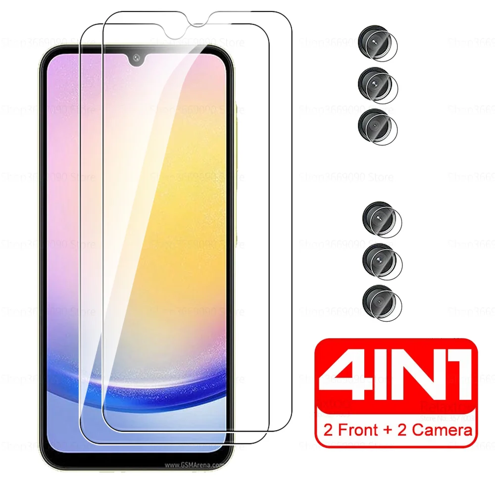 

Защитное закаленное стекло для Samsung Galaxy A25, 6,5 дюйма, 4 в 1