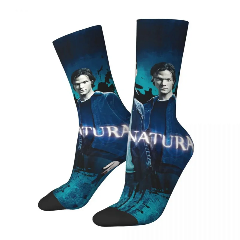 

Hip-hop Supernatural Movie Basketball Socks the Boys Are Back in Town Sam Dean Middle Tube Socks for Unisex Sweat Absorbing