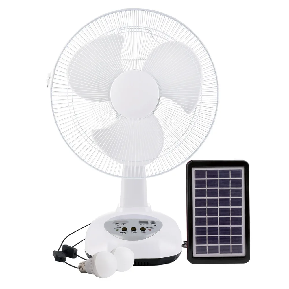 SolarFanACDCRechargeableTablefanOutdoorCampingEmergencywith