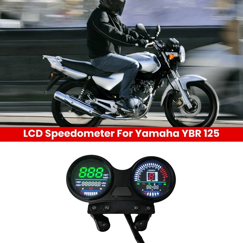 

Цифровой ЖК-одометр спидометр для Yamaha YBR 125 с мобильной USB зарядкой об/мин приборной панели