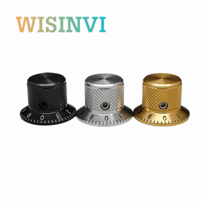 1PCS Aluminum solid core Potentiometer Knob cap Electric guitar volume and tone adjustment knob circular hole 6MM Screw fixation potentiometer knob cap aluminum knob