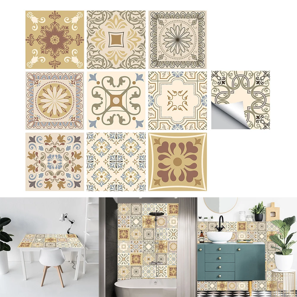 

Brick Pattern Frosted Floor Sticker Kitchen Tile Desktop Renovation Waterproof Wall Decal Tile Sticker Room Wall Table Decor