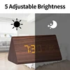Digital Clock Wooden Sound Control LED Alarm Clock with Temperature USB/AAA Desktop Clocks Snooze Desperadoes Home Table Decor 3