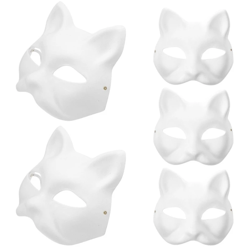 New Packaging Masquerade Mask Halloween Party Mask DIY Foxes Hand-Painted Anime Cat masquerade mask