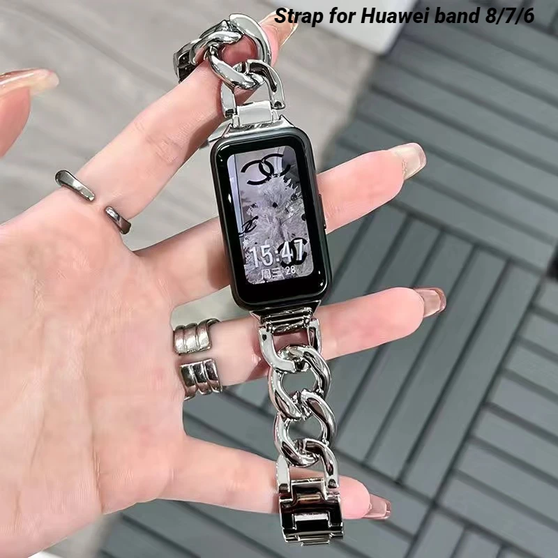 

Металлический Ремешок Для Huawei band 8, спортивный браслет из нержавеющей стали, ремешок для часов HUAWEI band8/7/6, женский браслет, ремешок для умных часов