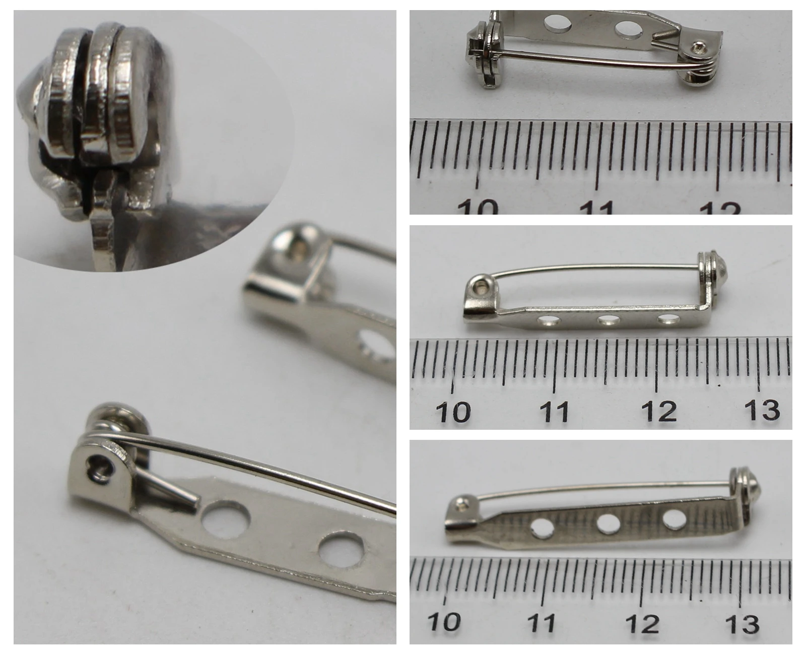 

50 Brooch Pin Back Bar With Safety Catch 20mm 25mm 32mm DIY Badge Sewing Craft