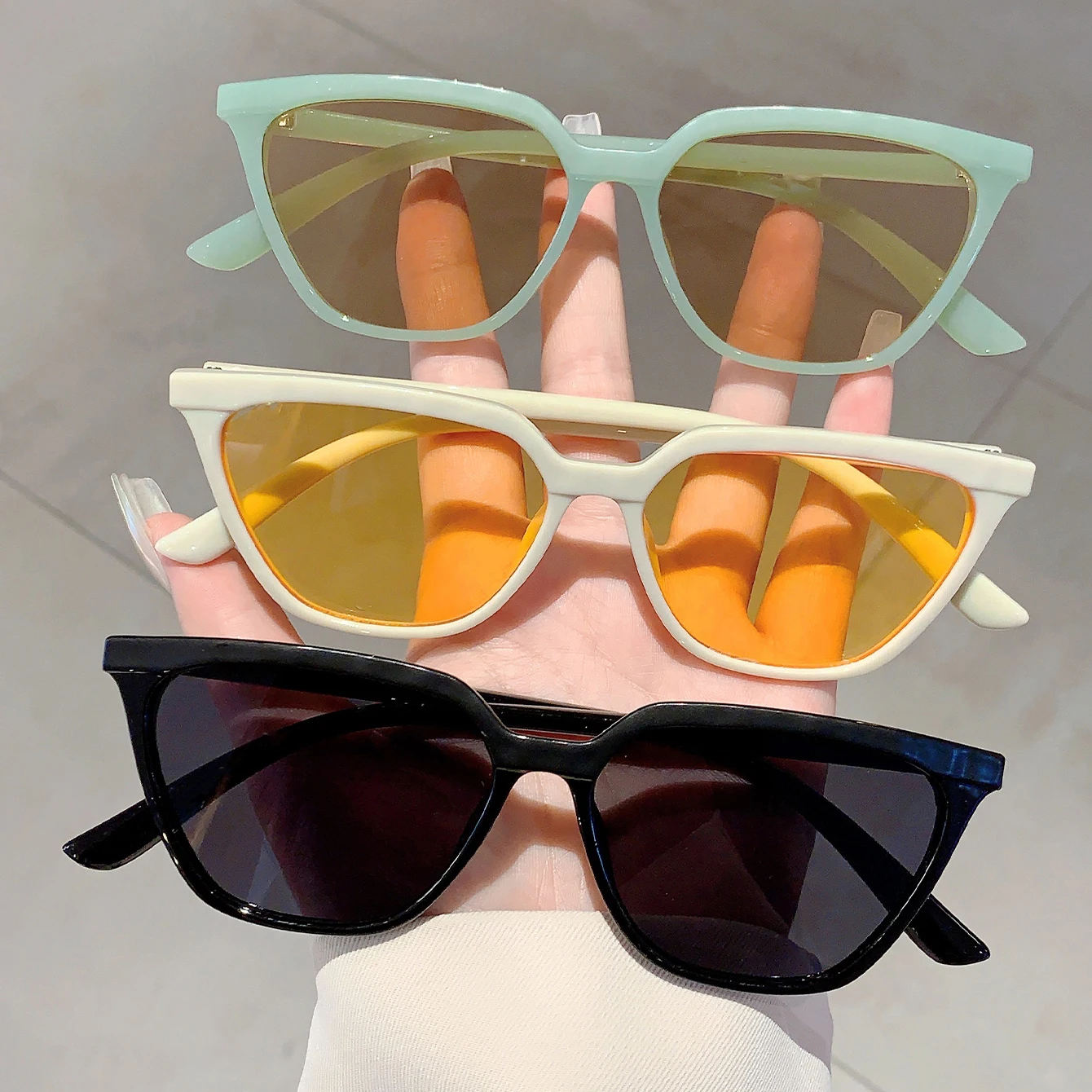 Kammpt stilvolle Cat Eye Shades Mode schwarz übergroße Sonnenbrille Outdoor-Dekoration Damen Sonnenbrille für das Fahren Reisen – Detail 6