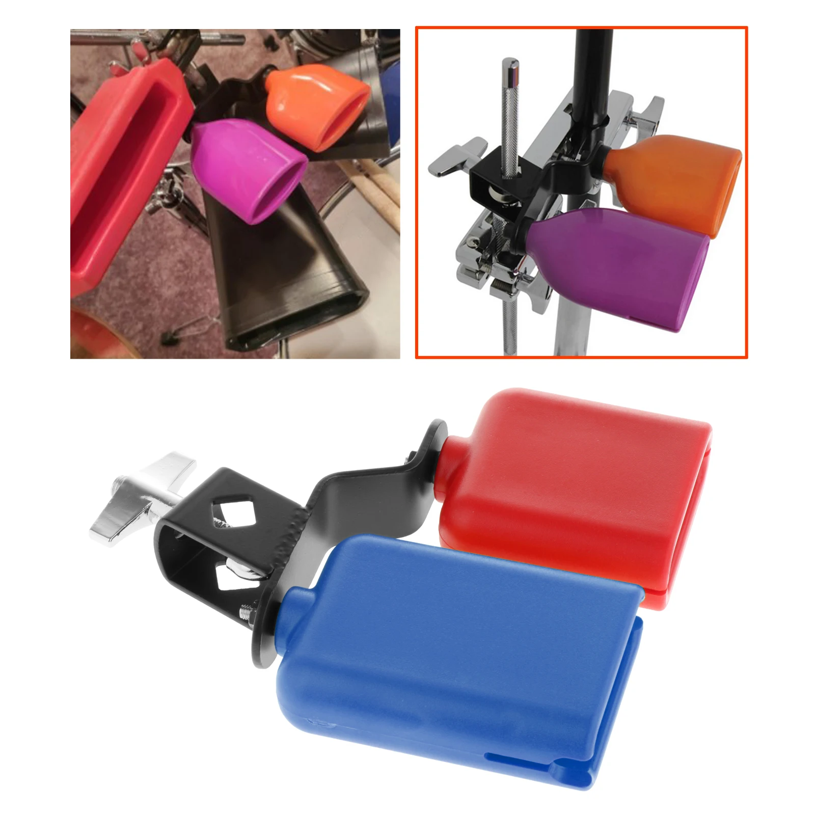 Children Percussion Instruments High and Low Sound Knocker Drum Part Percussion Noisemaker Cowbell Double Mounted Bell Set Accessories children percussion instruments