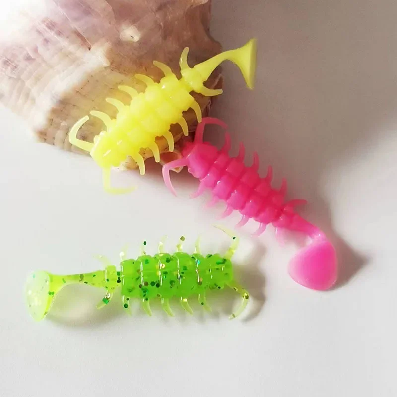 10pcs/lot Beetle Baits 3.5cm 1.1g Rockfishing Soft Rubber Worm Fishing Lures