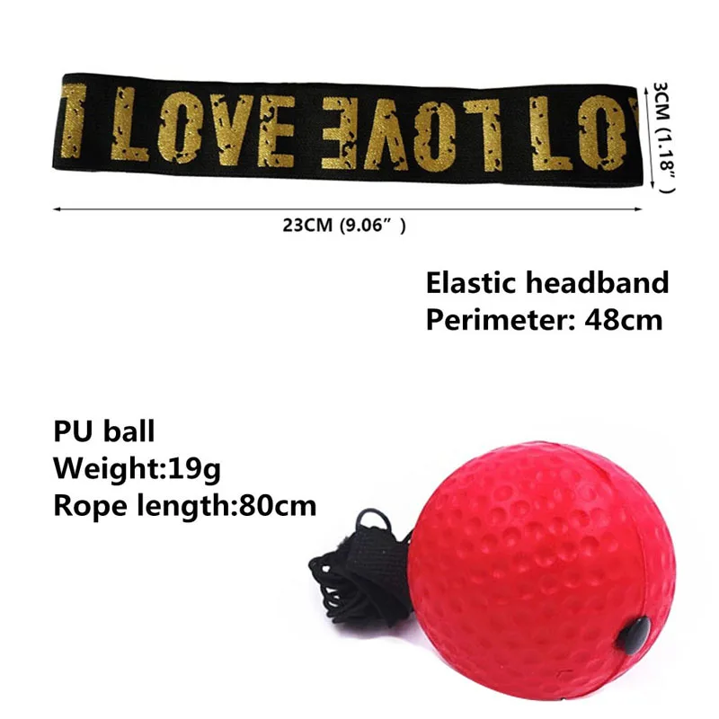 Description Picture 6 of itemNew Boxing Fight Ball on String Reflex Fitness Punching Head Bands Set Improving Speed Reaction MMA Training Goal Accessories