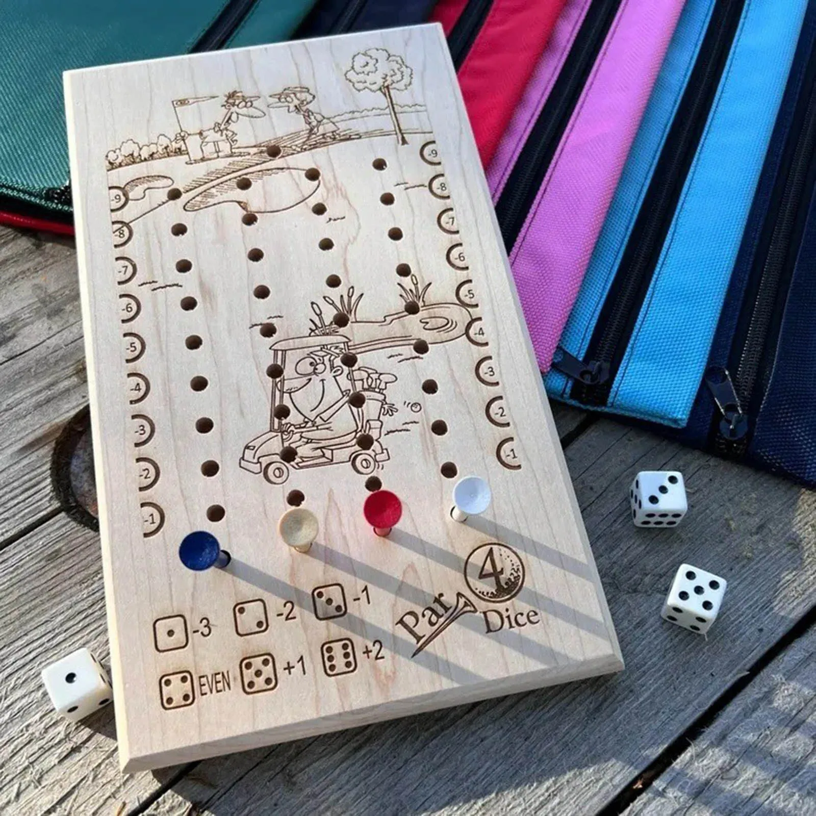 

Dice Golf Golf Game Board Wooden Game Board Fathers Day Gift For The Game Lover Tabletop Game