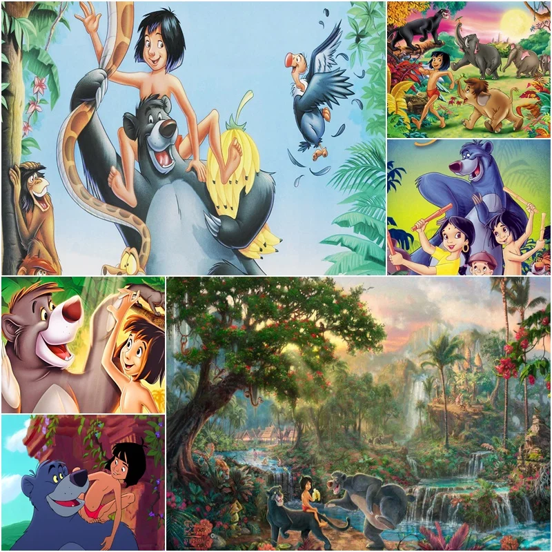 Disney The Jungle Book 5D Diy Diamond Painting Kit Punto Croce Full Square Round Diamond Ricamo Cartoon Mosaic Wall Picture