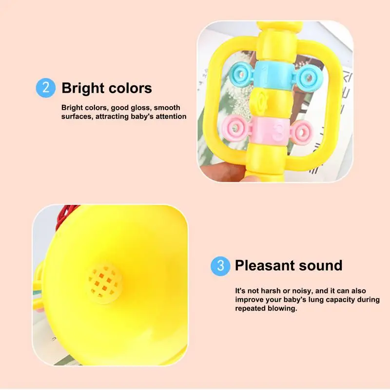 Trumpet Instruments Toy For Kids Cartoon Musical Instrument Toy Puzzle Enlightenment Trumpet Music Toys For School Dancing Home