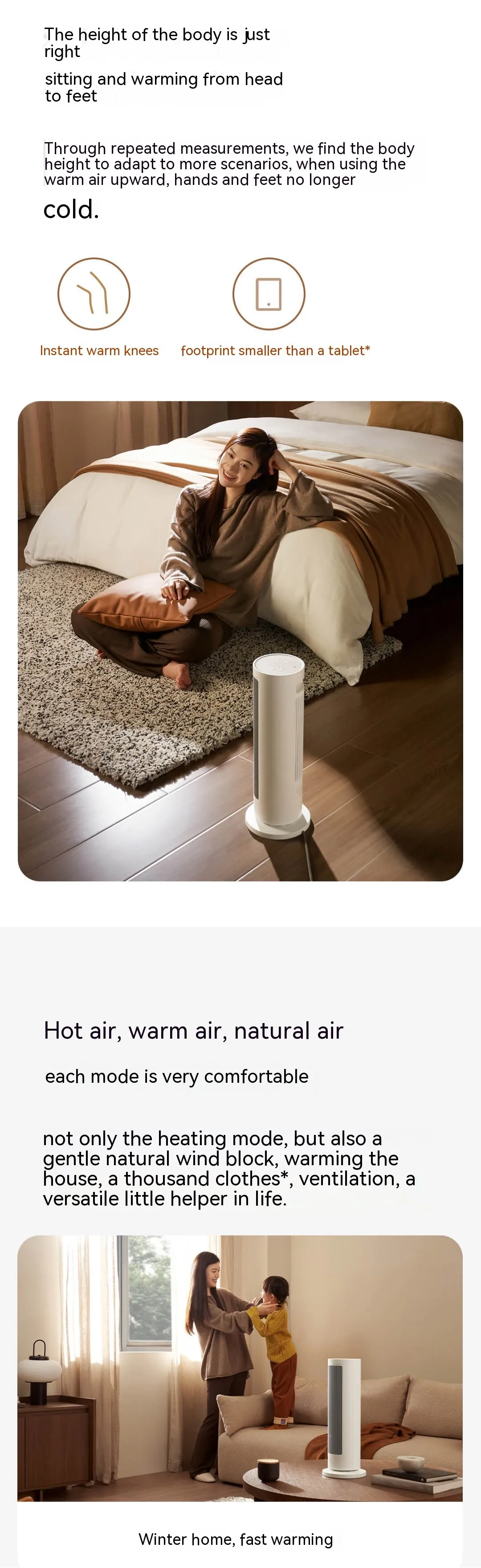 Xiaomi Mijia Graphene Heater 2000W PTC Fast Ceramic Heating with Mijia APP description image 5