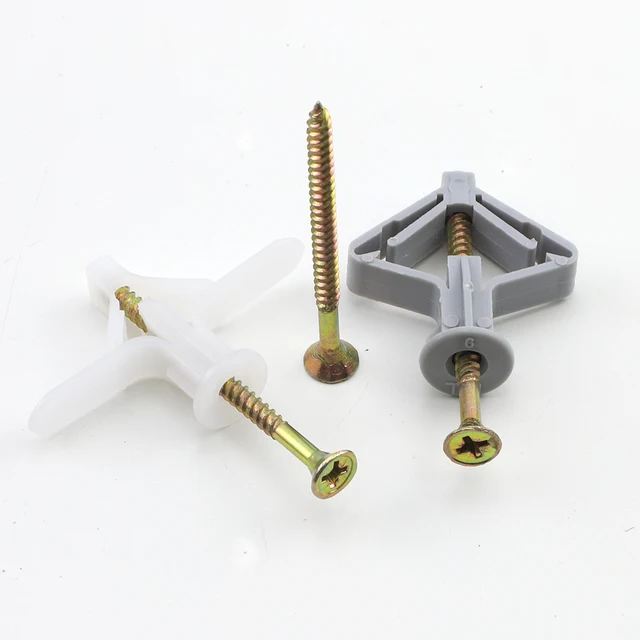 JUIDINTO 1550pcs Plastic Expansion Drywall Anchor Kit With Screws M8