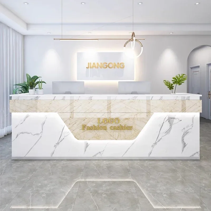 Counter Simple Reception Desks Modern Luxury Design Display Reception Desks Beauty Elegant Commercial Furniture