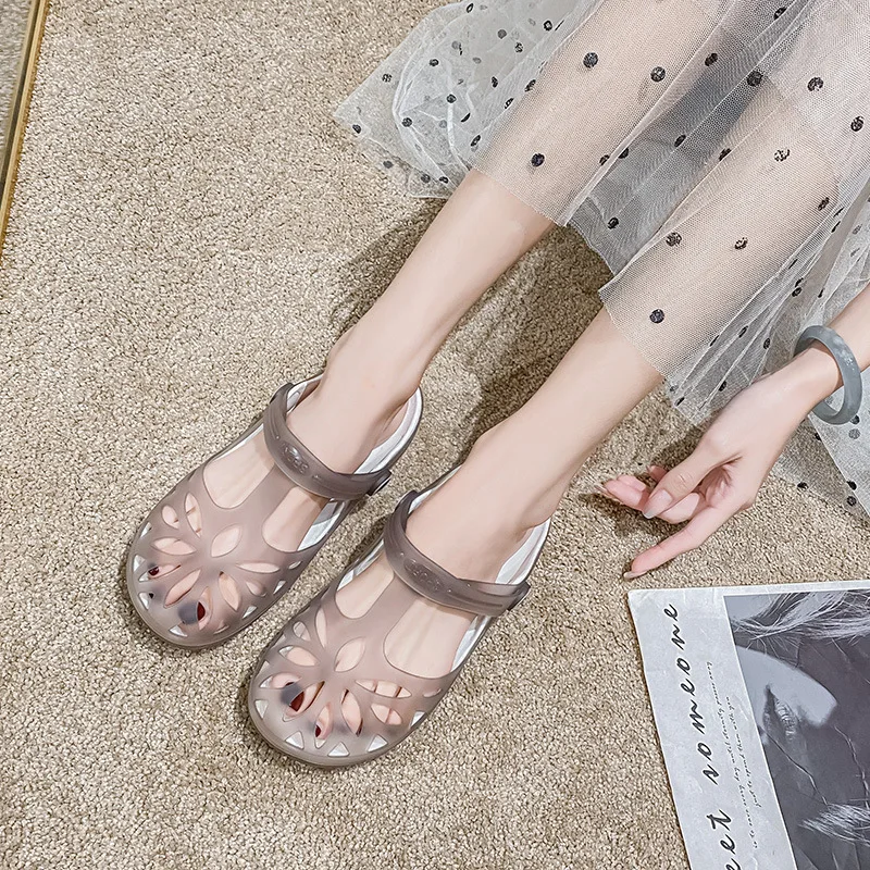 2023 Women's Sandals Summer Transparent Baotou Hole Shoes Nurse