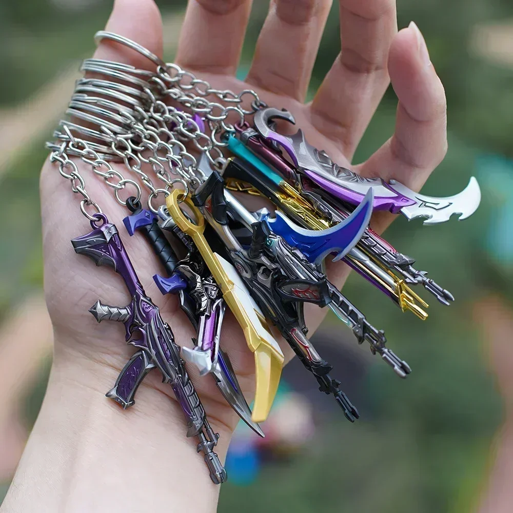 Valorant Keychains Set Reaver Karambit Knife Vandal Metal Game Peripheral Metal Sword Weapon Model Keychains Pendant  Gifts Toys 3