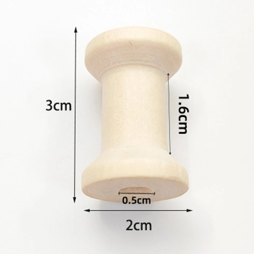 Description Picture 6 of item10/5Pcs Mini Wooden Bobbins Empty Thread Spools Winder for Twine Wire Ribbons Reel Spool Embroidery Sewing Accessories Tools DIY