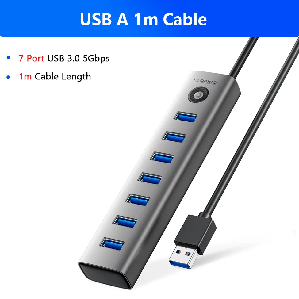 ORICO 7-Port High-Speed Aluminum USB Hub and Docking Station