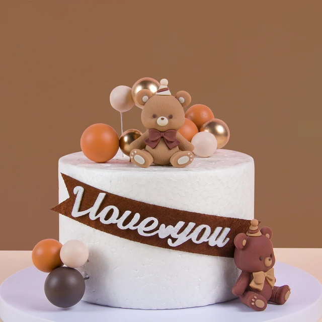 귀여운 곰 케이크 토퍼로 생일 파티를 달콤하게 만들어보세요!