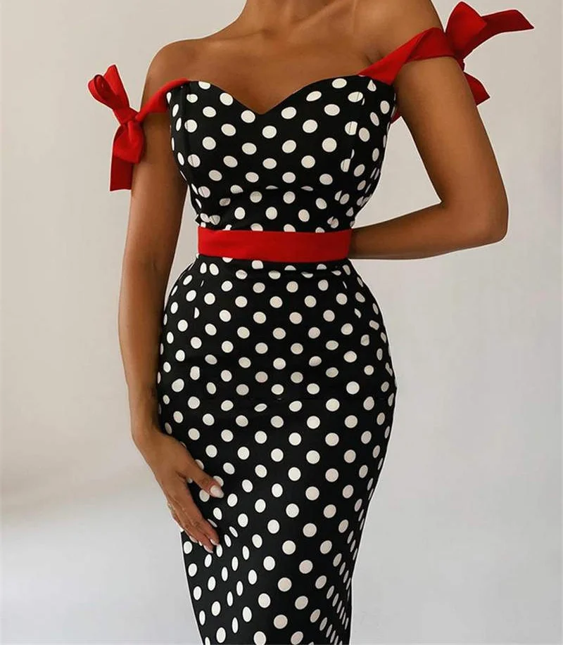 

Sexy Sleeveless Dress Elegant Lace Up Polka Dot Bodycon Dresses Chic Casual Women Maxi Dresses 2023 Summer New Party Clothes