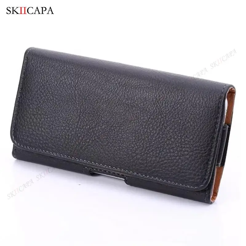 Universal Magnetic Leather Waist Bag with Belt Clip - Phone Pouch