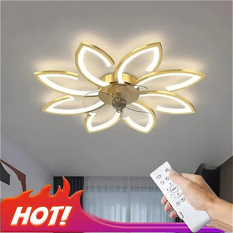 Ventilatore da soffitto LED design a fiore, 6 velocitÃ, telecomando-Bianco | Leroy Merlin