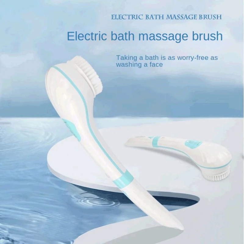 New electric massage face cleansing bath brush silicone long handle rub back scrub bath magic brush