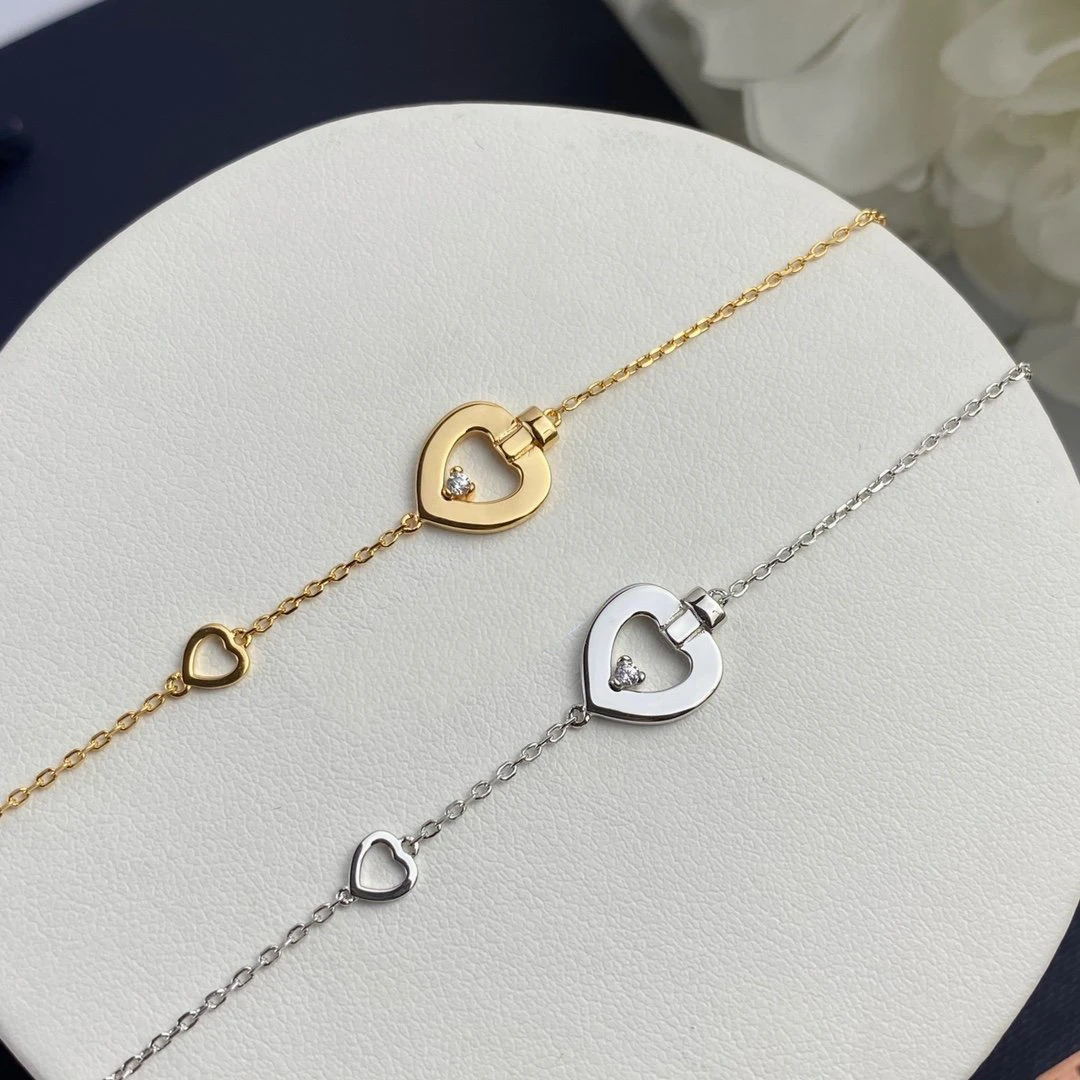 2022 Brand Imported Electroplating 18K Gold Process Of Love Lock Braceletd Diamond Bracelet With Full DiamondJewellery