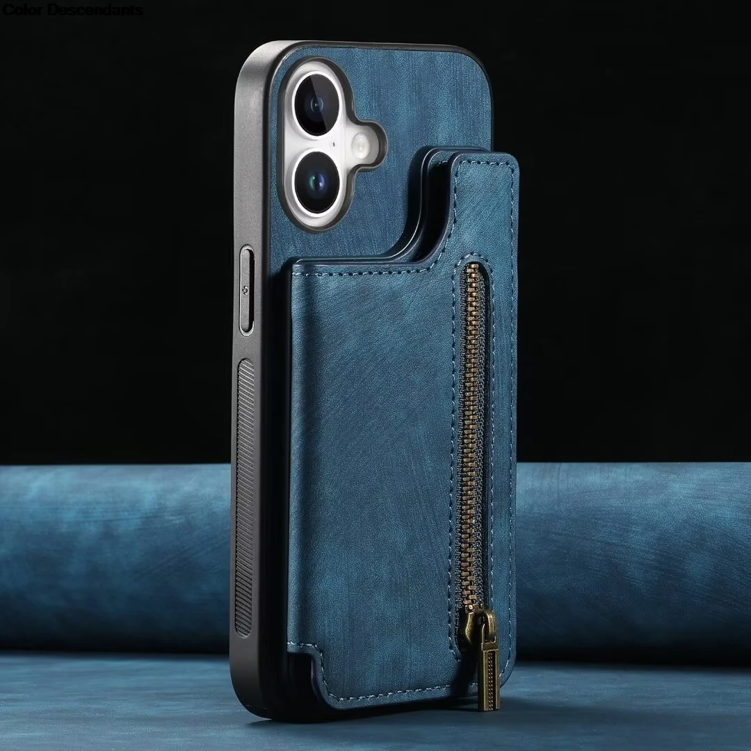 Luxury Zipper Wallet Leather Phone Case Cover