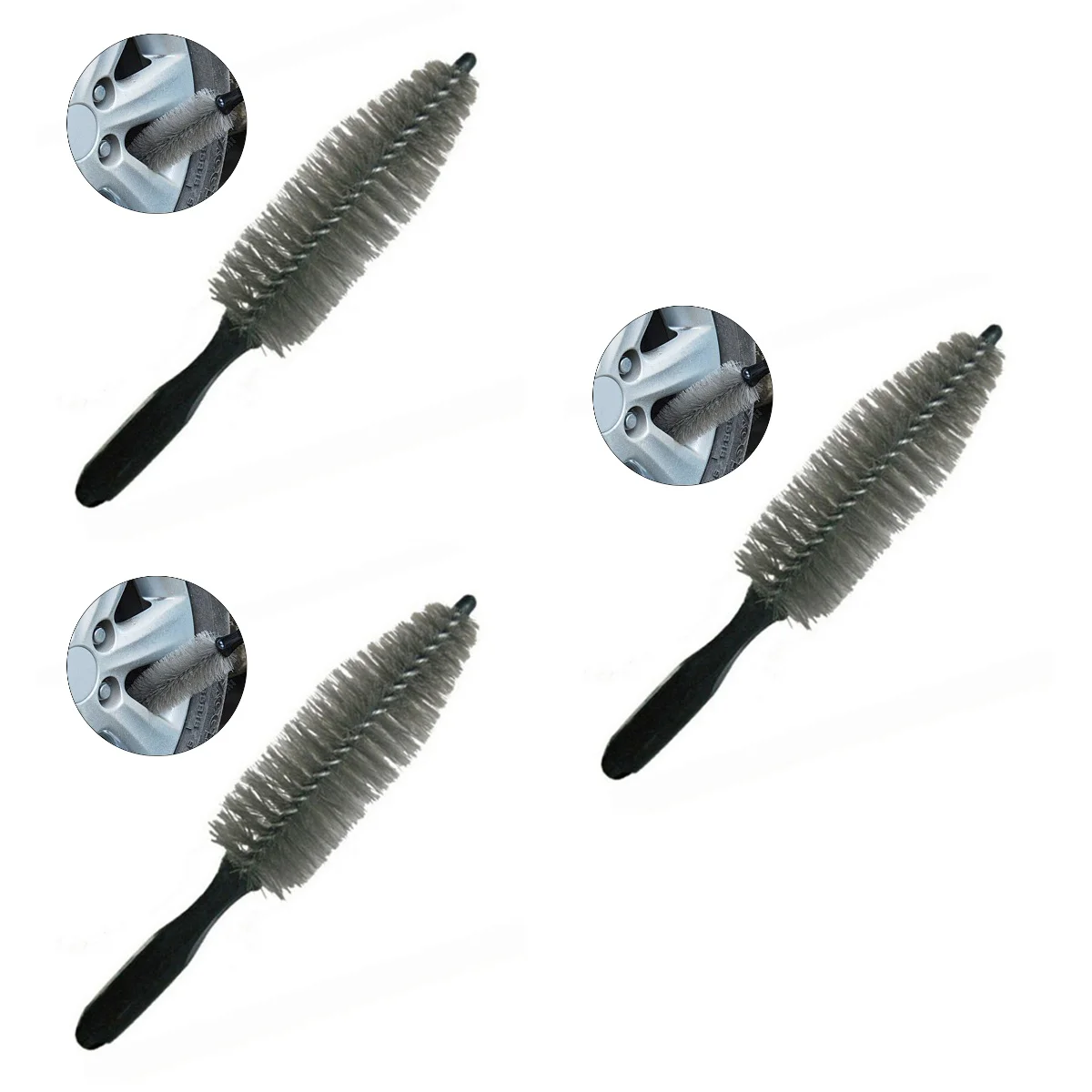 

3 Count Car Cleaning Tool Auto Wheel Brush Automotive Detailing Brushes Rim Tire