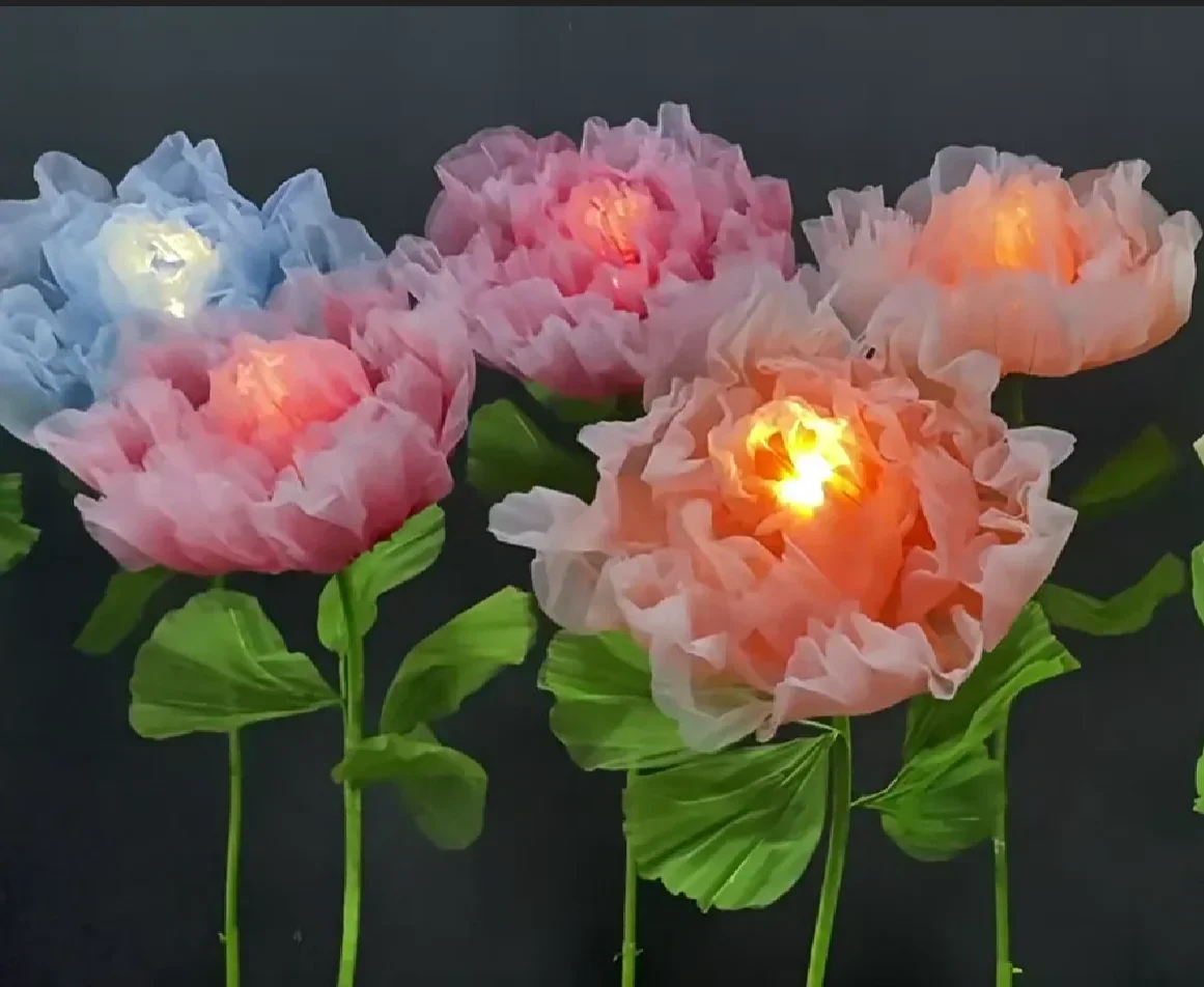 Seidenblume mit automatischer Öffnungs- und Schließfunktion, mechanische Kunstblumen für Hochzeiten, Veranstaltungen, Bühnen, Fensterdekoration, Weihnachtsfeiern und Heimdekoration.