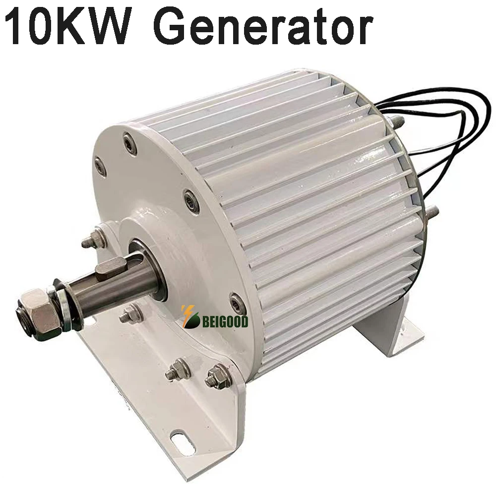 Fábrica 10KW Gerador Elétrico 24V 48V 96V 120V 220V Baixa RPM Alternador Ímã Permanente Turbina de Terras Raras 10000W Com Base