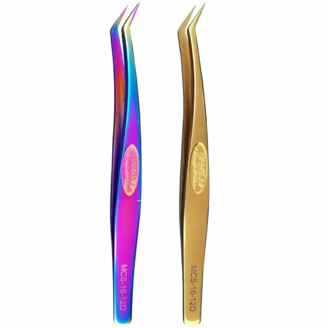 

High quality grafted eyelash tweezers, gold feather clip, blooming, beautiful eyelash clip, stainless steel, high-precision