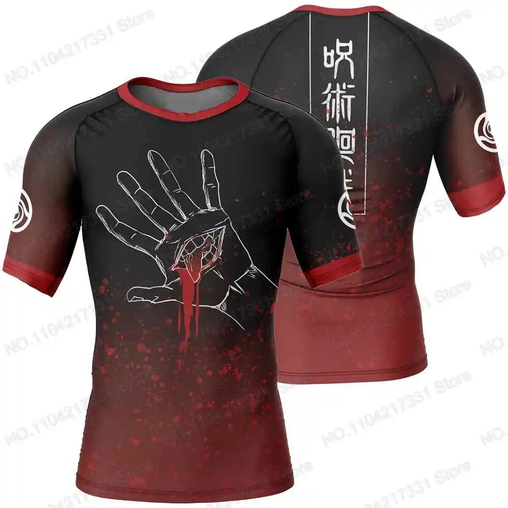 Jujutsu Kaisen Anime Rash Guards Surfing Jersey Beach Shirts Swimwear Diving Gym Shorts MMA BJJ Men Jiu Jitsu Fitness Sets
