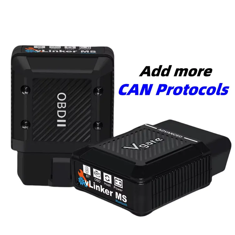 2025 Upgraded Vgate vLinker MS Bluetooth Car OBD2 Scanner Work in 12V or 24V Supports HS-CAN, MS-CAN, SW-CAN, CH-CAN, LS-CAN
