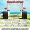 2 Pcs Cocktail Table Covers 32"x 43" Spandex Stretch Round Tablecloths Skirt for Fitted High Top Table Bar Banquet Wedding Party 5